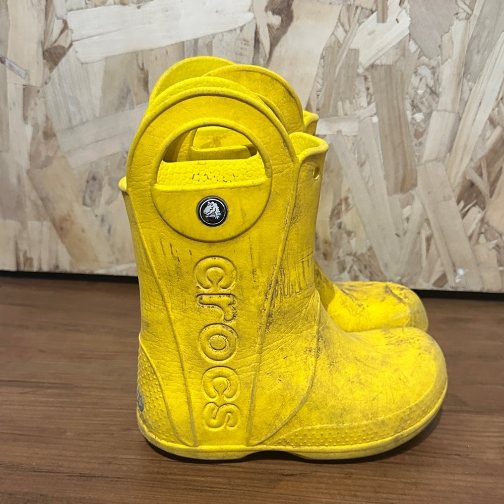 CROCS Kids Bright Yellow Rain Boots
